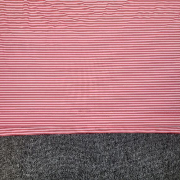 FJ FootJoy Golf Polo Shirt Mens L Large Performance Pink Gray White Striped - Picture 6 of 9